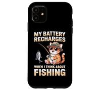 My Battery Recharges When I Think About Fishing Cat Case for iPhone 11