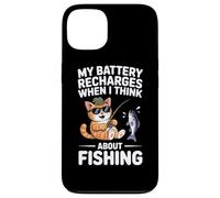 My Battery Recharges When I Think About Fishing Cat Case for iPhone 13