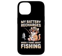 My Battery Recharges When I Think About Fishing Cat Case for iPhone 14