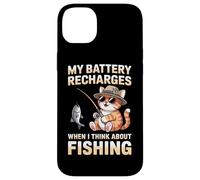 My Battery Recharges When I Think About Fishing Cat Case for iPhone 14 Plus