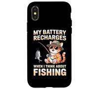 My Battery Recharges When I Think About Fishing Cat Case for iPhone X/XS