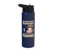 My Battery Recharges When I Think About Fishing Cat Stainless Steel Insulated Water Bottle