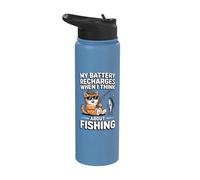 My Battery Recharges When I Think About Fishing Cat Stainless Steel Insulated Water Bottle