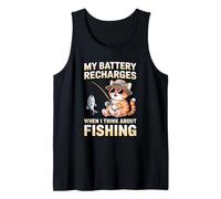 My Battery Recharges When I Think About Fishing Cat Tank Top
