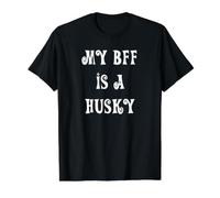 My BBF is a Husky Dog Value Graphic T-Shirt, Men, Black, L