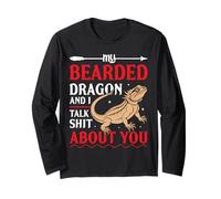 My Bearded Dragon And I Talk About You Shirt lizard Reptile Long Sleeve T-Shirt