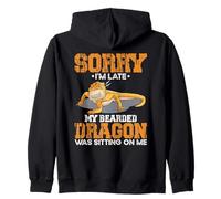 My Bearded Dragon Was Sitting On Me Reptile Pet Lizard Owner Zip Hoodie