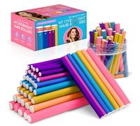 My Beauty Spot Flexi Rod Rubber Rollers - 47 pc. Salon Quality Overnight Hair Rollers for Medium to Long Hair - 7 Sizes for Tight Curls or Loose Waves, Damage Free, Heatless Curls Overnight