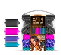 My Beauty Spot Heatless Satin Hair Rollers, Overnight Satin Covered Foam Hair Curlers, 48Pcs No Clips Needed w/Case, Assorted Size and Color