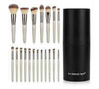 My Beauty Spot Professional Makeup Brush Set (18-Piece) with Travel Container - Soft Synthetic Make Up Brushes for Face, Foundation, Powder, Concealer & Eyes