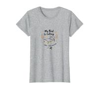 My Bed is Calling and I Must Answer Funny Sleep Lover Art T-Shirt, Women, Heather Grey, 3XL