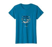 My Bed is Calling and I Must Answer Funny Sleep Lover Art T-Shirt, Women, Sapphire Blue, Medium