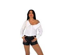 My Bee Women's Collar Detailed Shirt - Button Up Blouse - Long Sleeve Elegant Shirt - Casual & Workwear Blouse - Stylish Formal for Women (UK, Alpha, M, L, Regular, Regular, Ecru)