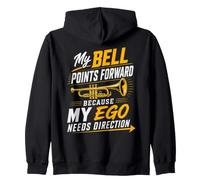 My Bell Points Forward Trumpet Player Musician Trumpeter Zip Hoodie