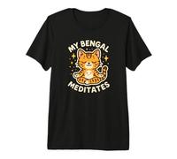 My Bengal Cat Meditates Cute Funny Art Premium T-Shirt