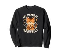 My Bengal Cat Meditates Funny Cute Art Sweatshirt