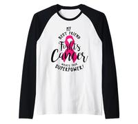 My Best Friend Fights Breast Cancer What's Your Super Power Raglan Baseball Tee