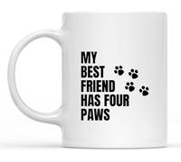My Best Friend Has Four Paws Cat Dog Lover Mugs Gift Funny Novelty Coffee Mug Saying Mug 11 Oz