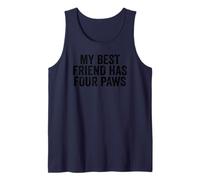 My Best Friend Has Four Paws Funny Dog Retro Vintage Tank Top