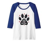 My Best Friend Has Four Paws - Pet Love Paw Raglan Baseball Tee, Women, Royal Blue/White, M