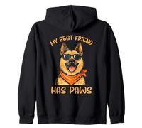 My Best Friend Has Paws German Shepherd Dog Lover Cute Graph Zip Hoodie