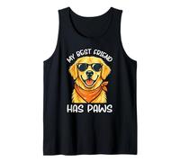 My Best Friend Has Paws Golden Retriever Dog Lover Cute GRAP Tank Top