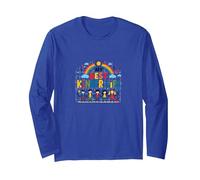 My Best Kinder Life: Joyful Childhood Rainbow Celebration Long Sleeve T-Shirt, Adult Unisex, Royal Blue, L