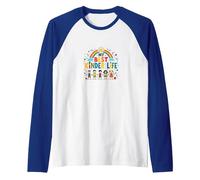 My Best Kinder Life: Joyful Childhood Rainbow Celebration Raglan Baseball Tee, Men, Royal Blue/White, XL