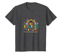 My Best Kinder Life: Joyful Childhood Rainbow Celebration T-Shirt, Kids, Dark Heather Grey, 3 Years