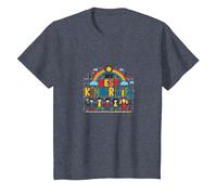 My Best Kinder Life: Joyful Childhood Rainbow Celebration T-Shirt, Kids, Heather Blue, 3 Years
