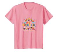 My Best Kinder Life: Joyful Childhood Rainbow Celebration T-Shirt, Kids, Pink, 3 Years