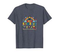 My Best Kinder Life: Joyful Childhood Rainbow Celebration T-Shirt, Men, Heather Blue, 3XL