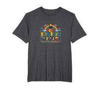 My Best Kinder Life: Joyful Childhood Rainbow Celebration T-Shirt, Men's Big and Tall, Dark Heather Grey, 6X Tall