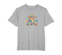 My Best Kinder Life: Joyful Childhood Rainbow Celebration T-Shirt, Men's Big and Tall, Heather Grey, 5X Tall