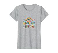 My Best Kinder Life: Joyful Childhood Rainbow Celebration T-Shirt, Women, Heather Grey, 3XL