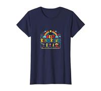 My Best Kinder Life: Joyful Childhood Rainbow Celebration T-Shirt, Women, Navy, 3XL