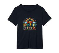 My Best Kinder Life: Joyful Childhood Rainbow Celebration T-Shirt, Women's Plus, Black, 3X