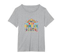 My Best Kinder Life: Joyful Childhood Rainbow Celebration T-Shirt, Women's Plus, Heather Grey, 3X