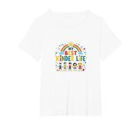 My Best Kinder Life: Joyful Childhood Rainbow Celebration T-Shirt, Women's Plus, White, 3X