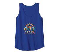 My Best Kinder Life: Joyful Childhood Rainbow Celebration Tank Top, Women, Royal Blue, M