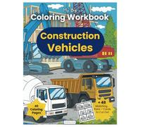 My Big Coloring Workbook of Construction Vehicles: The ultimate coloring book for little construction fans - 40 vehicles like excavators, dump trucks, ... Matching Pairs card game to cut out. Ages 4+
