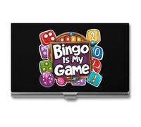 My Bingo Game Night Funny Business Card Cases Metal Credit Holder | Novelty Name Cards Organizer Container for Men Women 3.7" x 2.2" x 0.3"