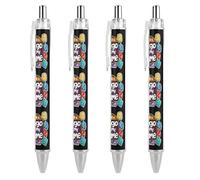 My Bingo Game Night Novelty Ballpoint Pen Printed Retractable Black Round Barrel Fine Point Pens 0.5mm 1/2/4 Pcs