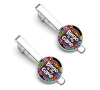 My Bingo Game Night Novelty Men's Tie Clip 2 Pcs Silver Ties Bar Pinch for Business Wedding Anniversary