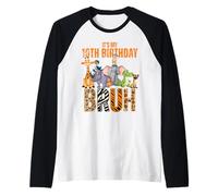 My Birthday Bruh 10 Year Zookeeper Animal Zoo Wildlife Squad Raglan Baseball Tee