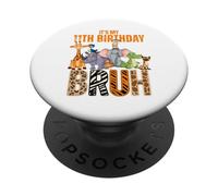 My Birthday Bruh 11 Year Zookeeper Animal Zoo Wildlife Squad PopSockets Adhesive PopGrip
