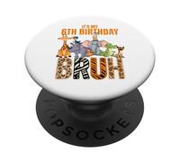 My Birthday Bruh 6 Year Zookeeper Animal Zoo Wildlife Squad PopSockets Adhesive PopGrip