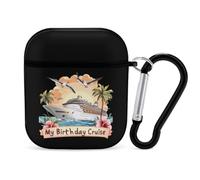 My Birthday Cruise Ship Earphone Case Cover Compatible with AirPods 1&2 Shockproof Bluetooth Headset Case Black-style