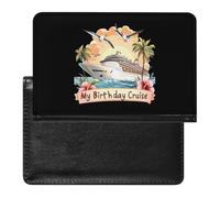 My Birthday Cruise Ship Passport Holder Cover Wallet Travel Leather Passport Case for Women Men