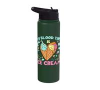 My Blood Type Ice Cream Gelato Dessert Popsicle Stainless Steel Insulated Water Bottle